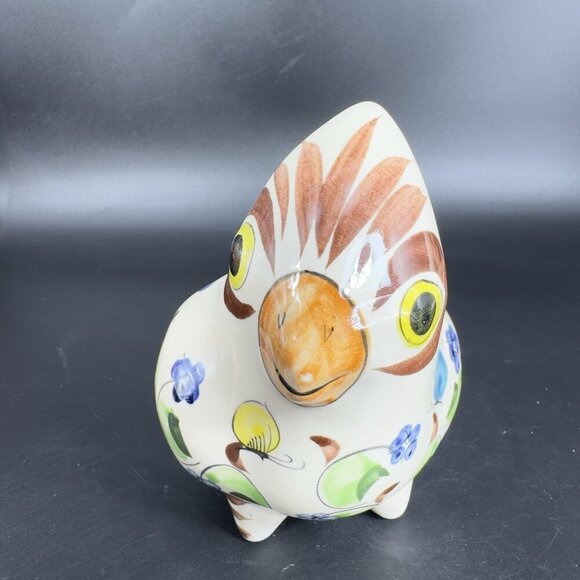 Mexican Pottery Hand Painted Bird Shaped Planter Flower Pot Small Dish Bowl VTG - Picture 7 of 12